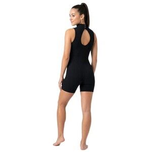 Gilda Marx Y2K High Neck Cotton Biketard Singlet Keyhole Black Adult XS (Y/J)